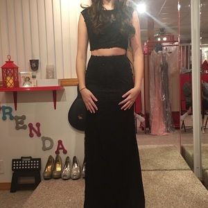 Comfy black prom dress